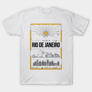 Rio de Janeiro Minimal Lineal Poster T-Shirt